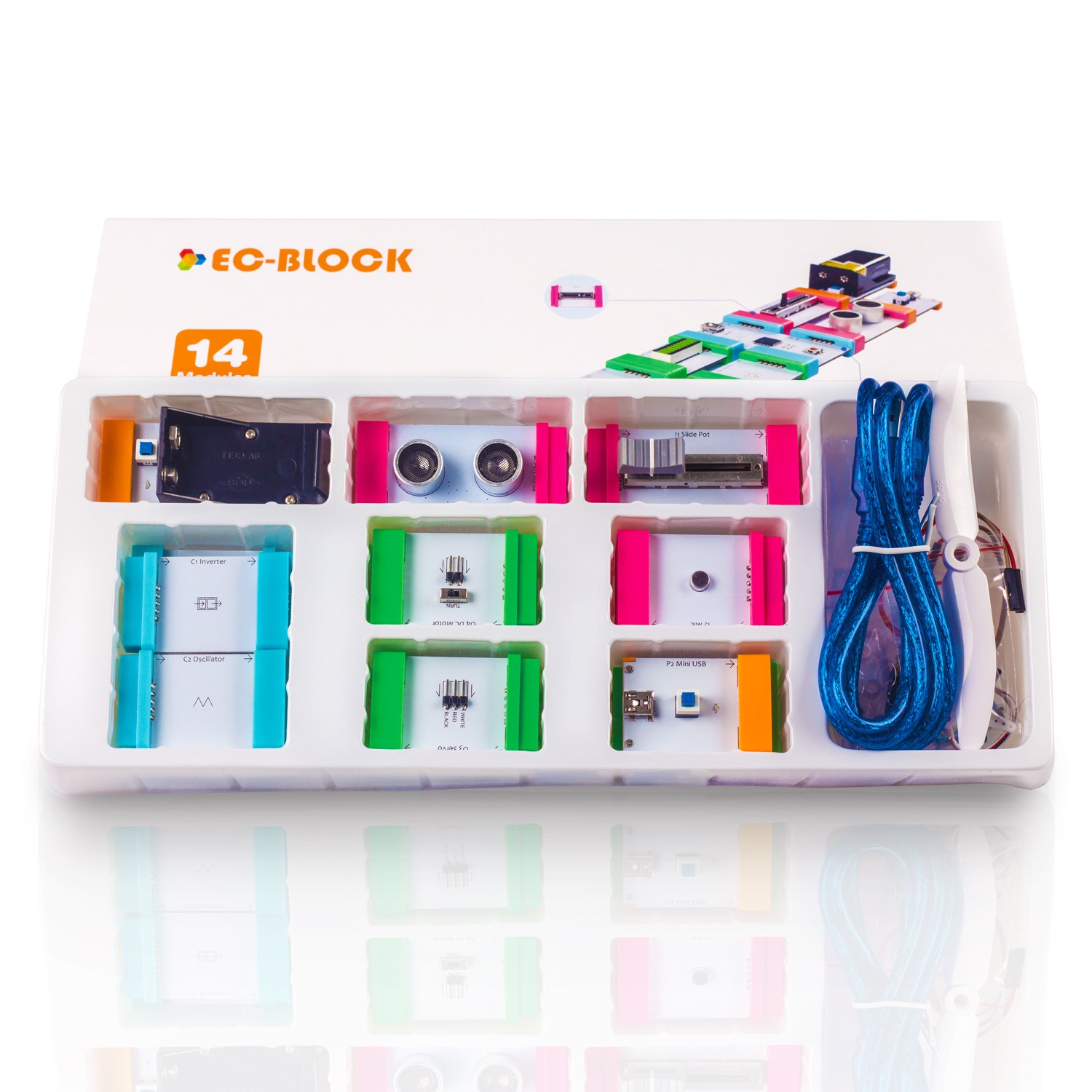 EC-Block, Easily Connected Electronics Building Block STEM Starter Kit